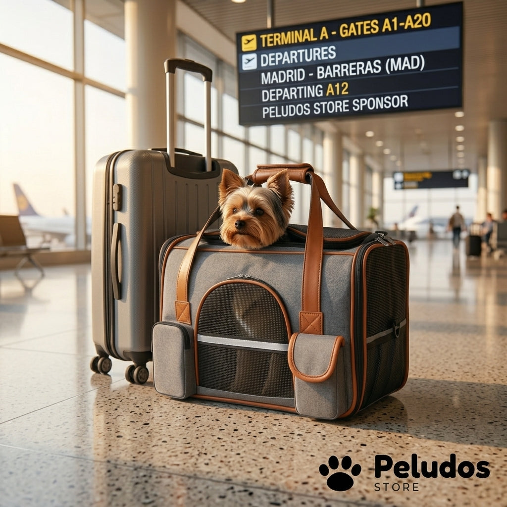 Transportín Plegable Acolchado para Gatos y Perros Pequeños