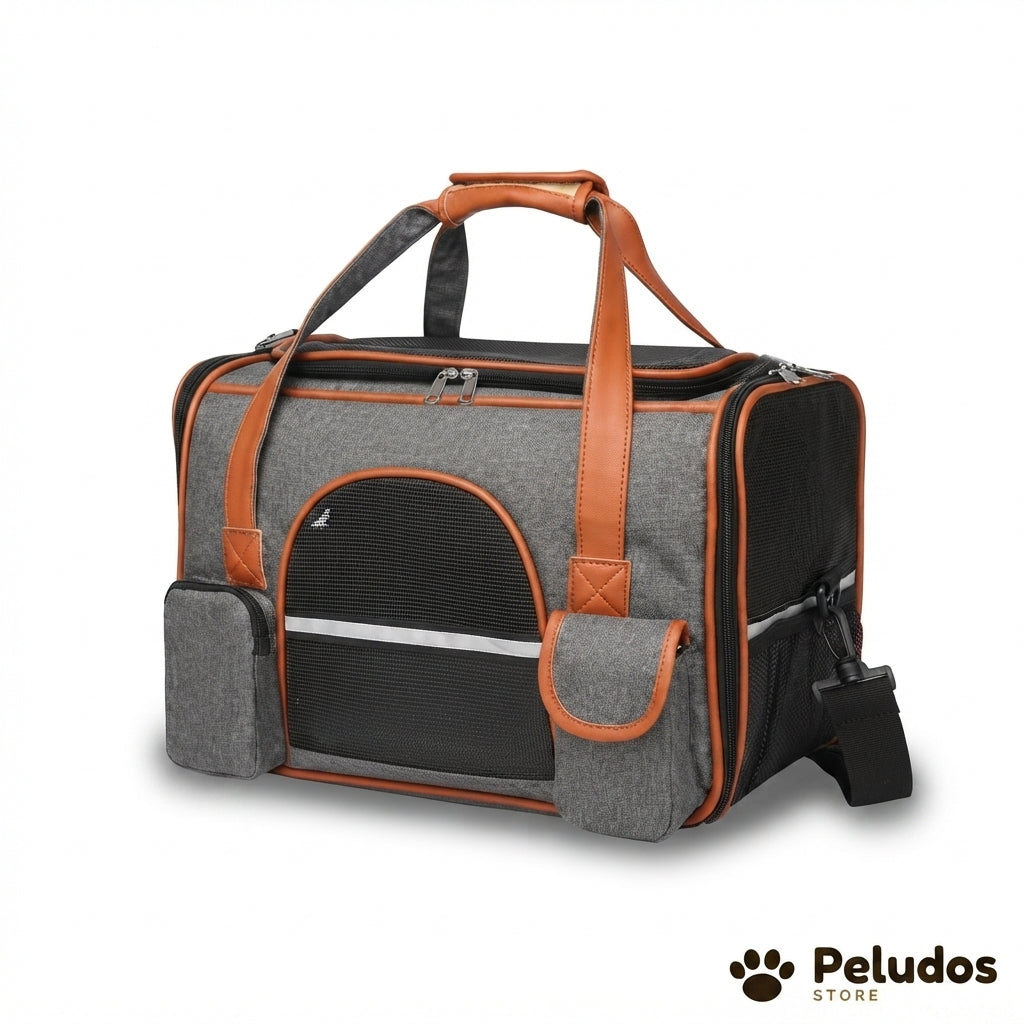 Transportín Plegable Acolchado para Gatos y Perros Pequeños