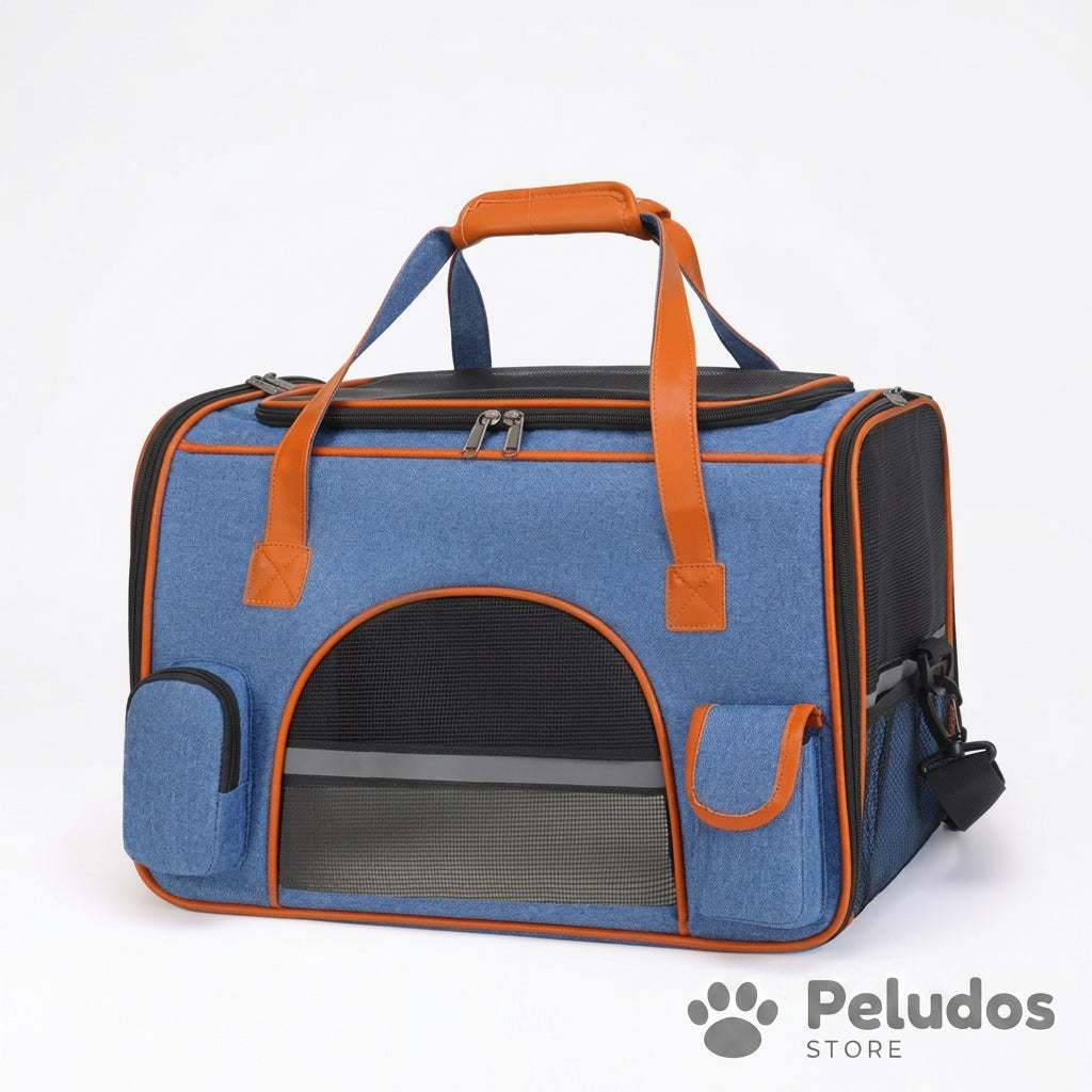 Transportín Plegable Acolchado para Gatos y Perros Pequeños