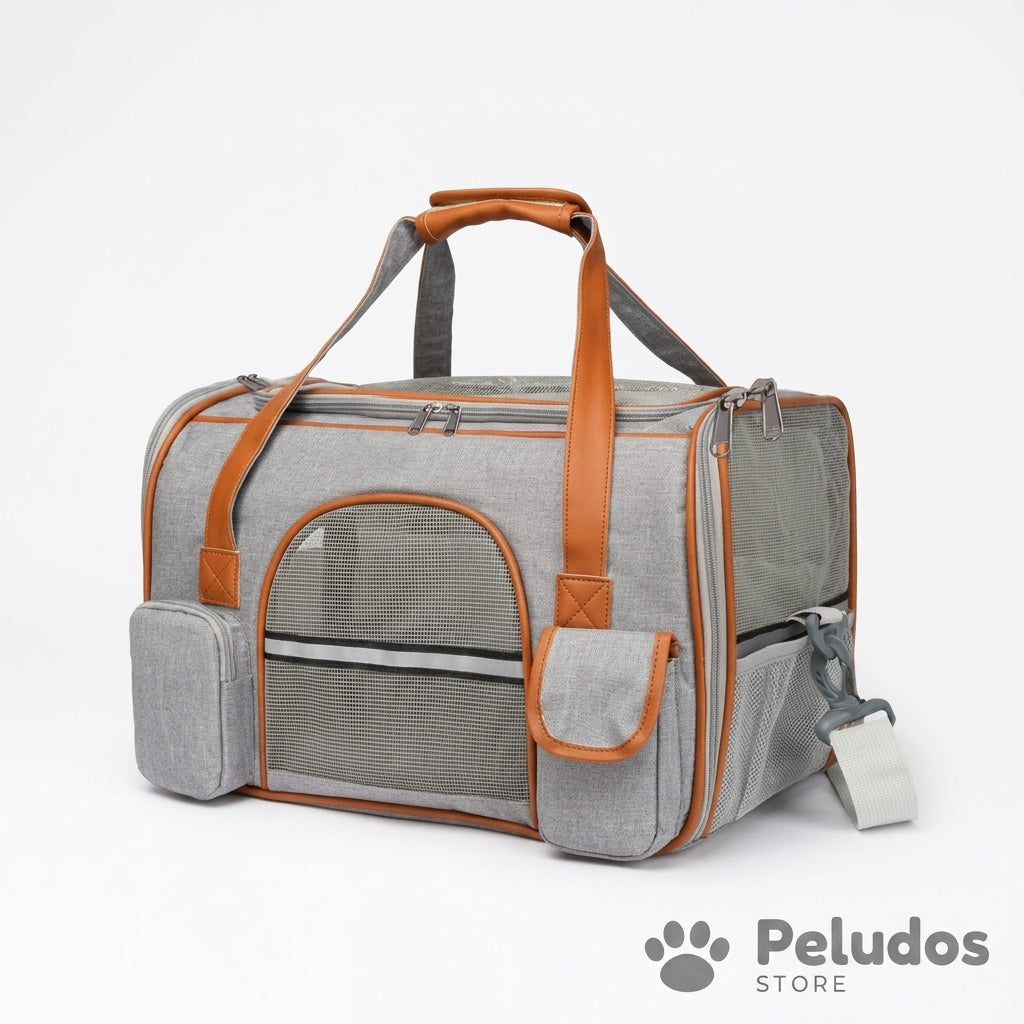 Transportín Plegable Acolchado para Gatos y Perros Pequeños