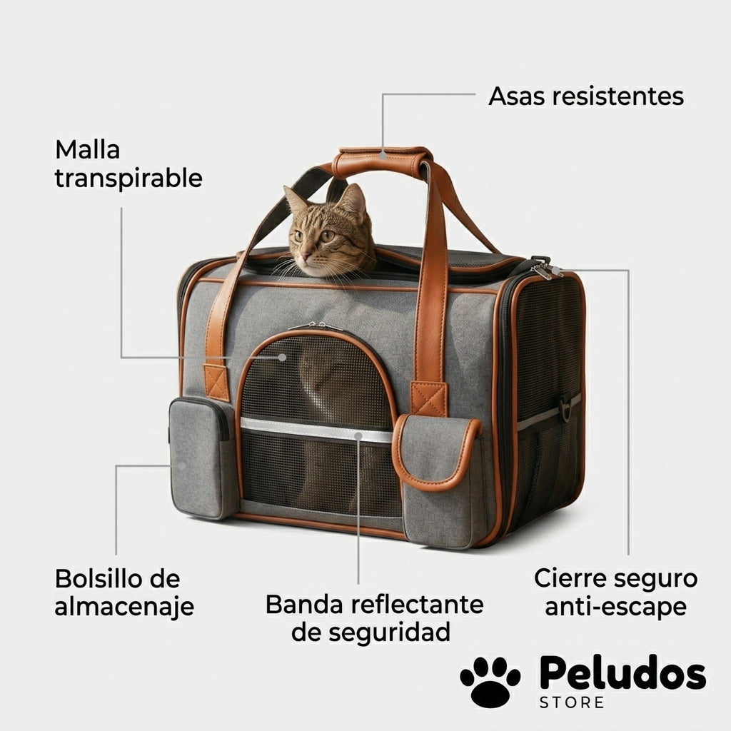 Transportín Plegable Acolchado para Gatos y Perros Pequeños